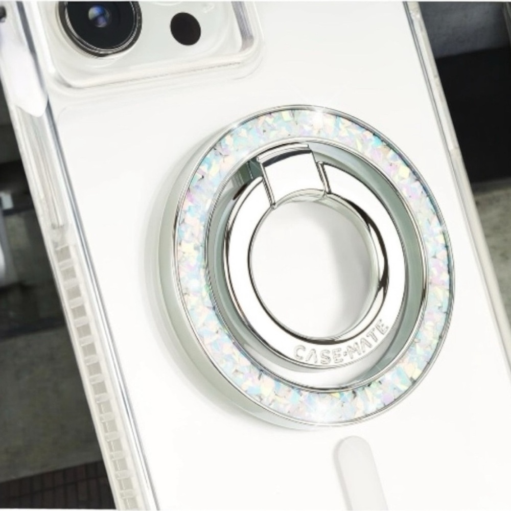 NWT Case-Mate Twinkle Diamond MagSafe Phone Ring Stand Holder Iridescent Silver